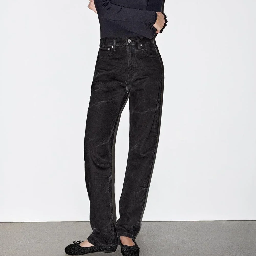 Zara ZW Collection Relaxed Mid Rise Jeans